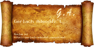 Gerlach Adeodát névjegykártya